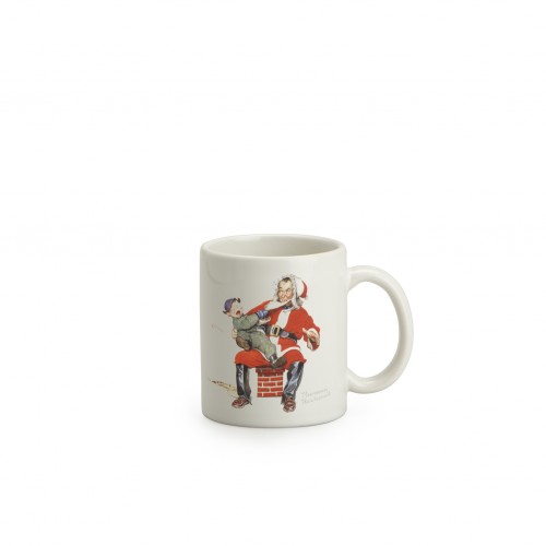 Longaberger Norman Rockwell Holiday Mug - OS - Crying Child Pulling Santa's Beard